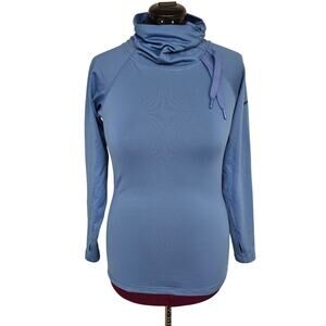 Women's Nike Pro Dri-Fit Blue Fleece Lined Turtle Neck Pullover | Size Medium